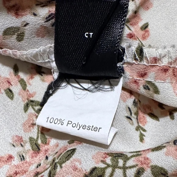 SHEIN Cream and Pink Floral Blouse - Picture 6 of 6